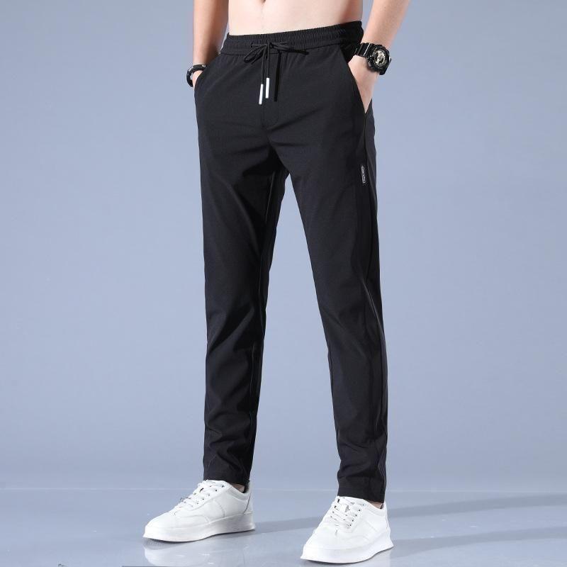 Lycra Men's Track Pants (Black & Grey, Free Size) (Pack of 2)