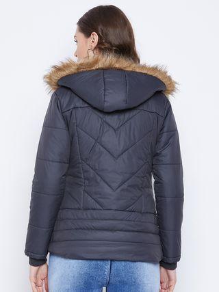 Women's Winter Wear Solid Parka Jacket