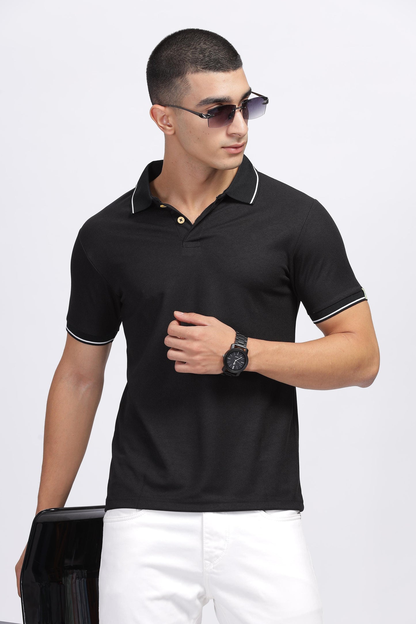 Men's Solid Half Sleeves Polo Neck T-Shirt (Pack of 4)