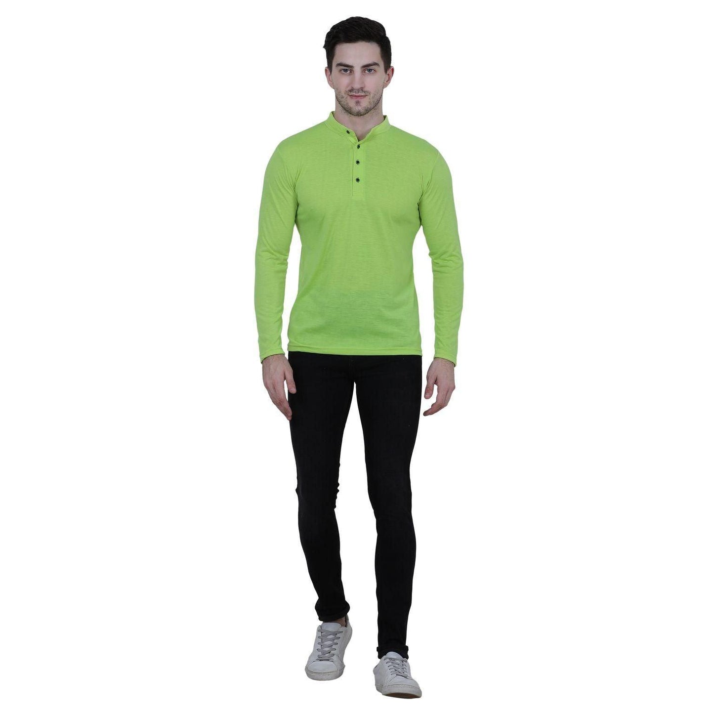 Cotton Blend Solid Full Sleeves T-Shirt