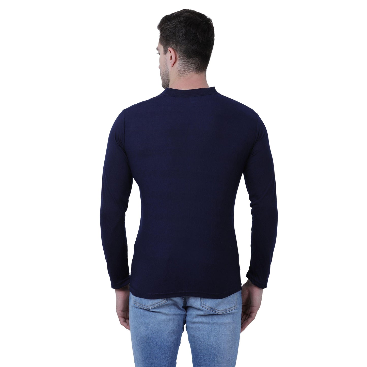 Cotton Blend Solid Full Sleeves T-Shirt