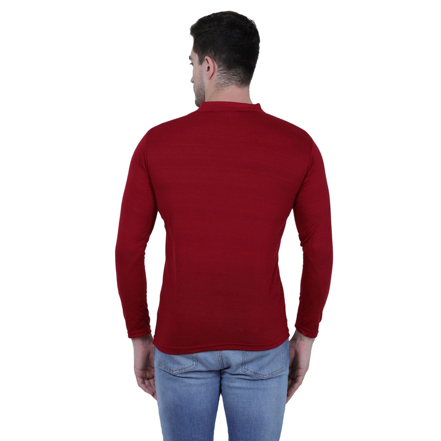 Cotton Blend Solid Full Sleeves T-Shirt