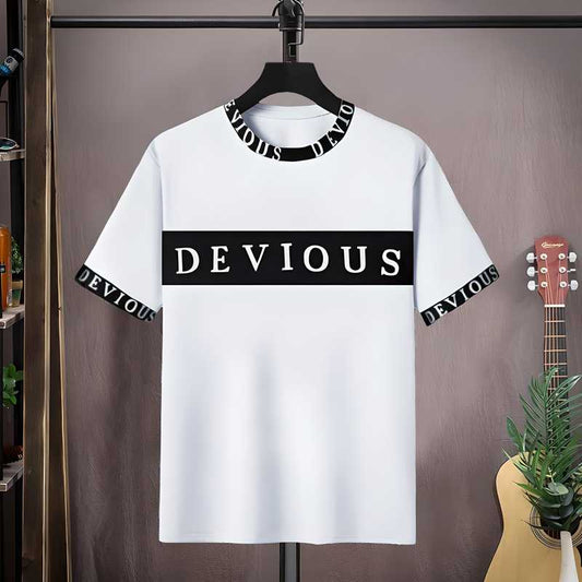 Cotton Blend Printed Half Sleeves Mens Round Neck T-Shirt