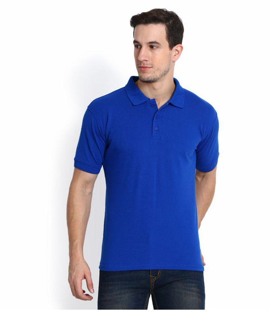 Cotton Blend Solid Half Sleeves Polo T-Shirt