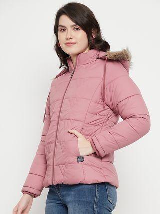 Women's Winter Wear Solid Parka Jacket