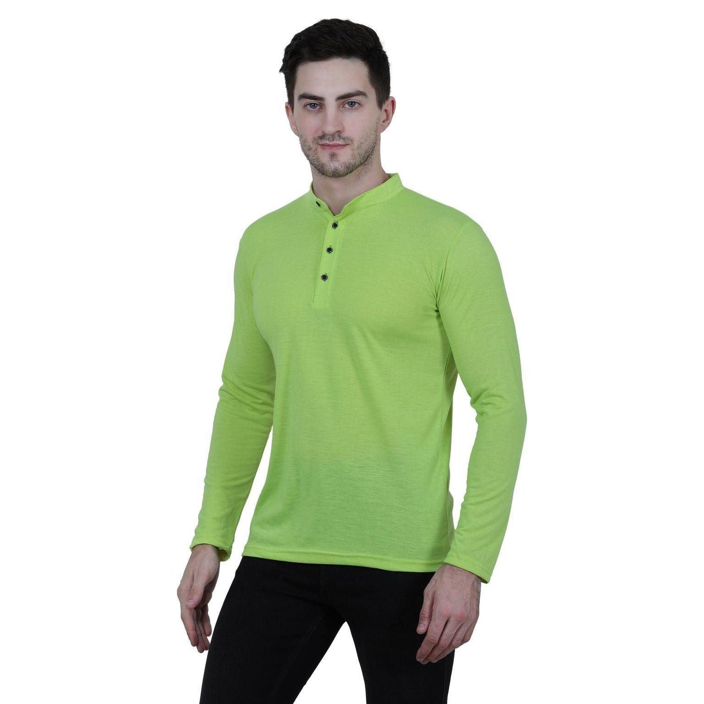 Cotton Blend Solid Full Sleeves T-Shirt