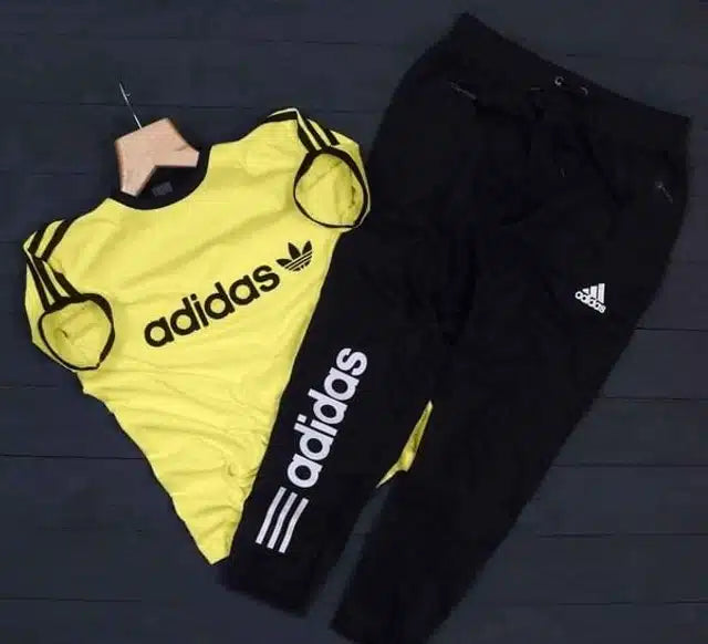 Poly Blend Tracksuits for Men (Yellow & Black, M)