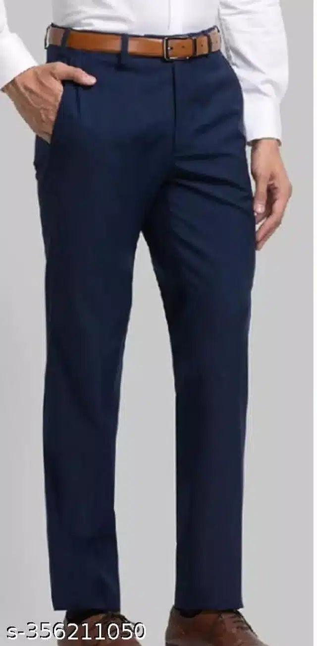 Cotton Trouser for Men (Navy Blue, 28)