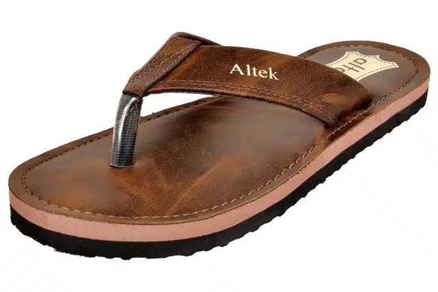 Flip Flops for Men (Brown, 7)